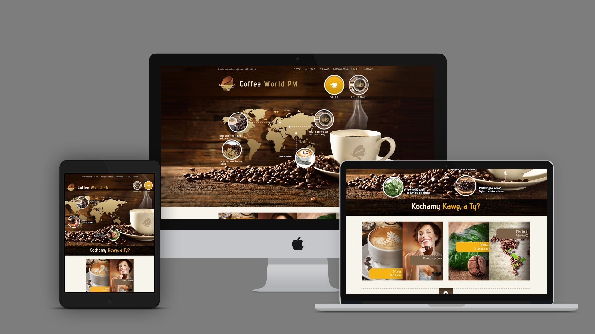 Strona internetowa dla Coffeworld