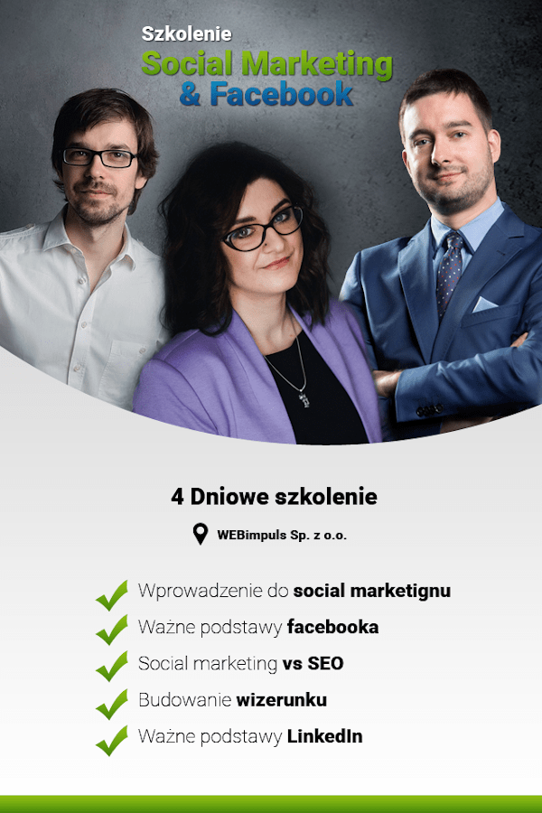 Czterodniowe szkolenie z Social Marketing & Facebook dobiegło końca. 